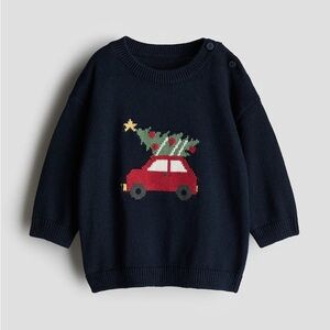 H&M Navy Holiday Sweater